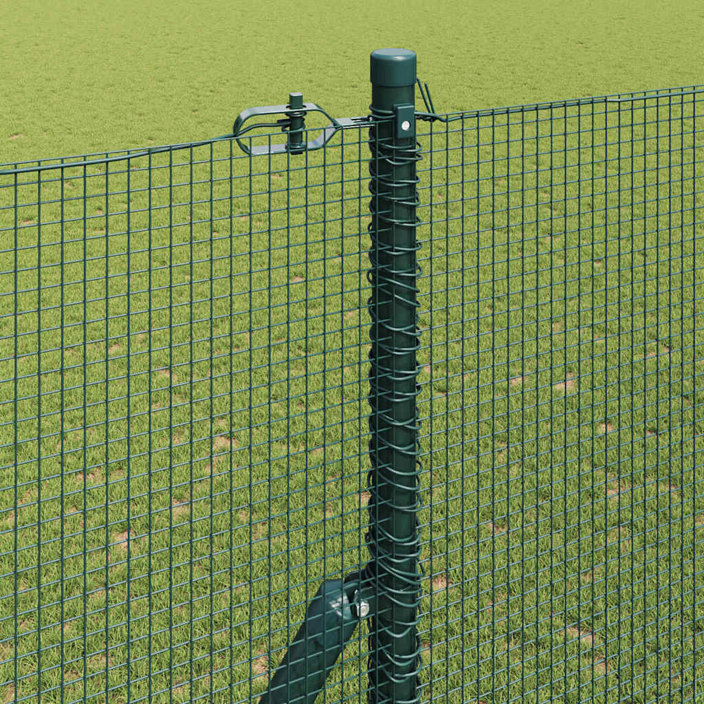 Welded Wire Fence Ground Fix 50 x 1.4 m PVC-Coated Steel Green