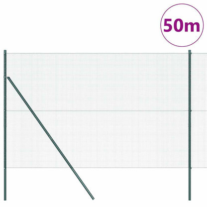 Welded Wire Fence Ground Fix 50 x 1.5 m PVC-Coated Steel Green