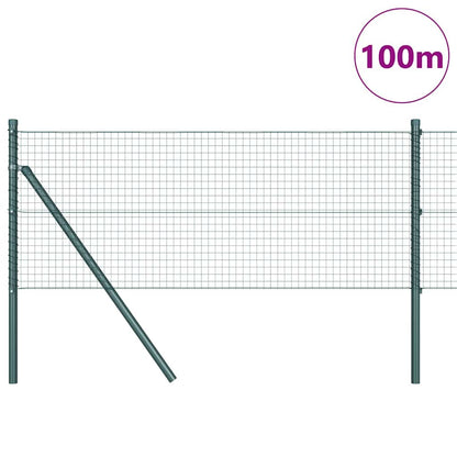 Welded Wire Fence Ground Fix 100 x 0.4 m PVC-Coated Steel Green
