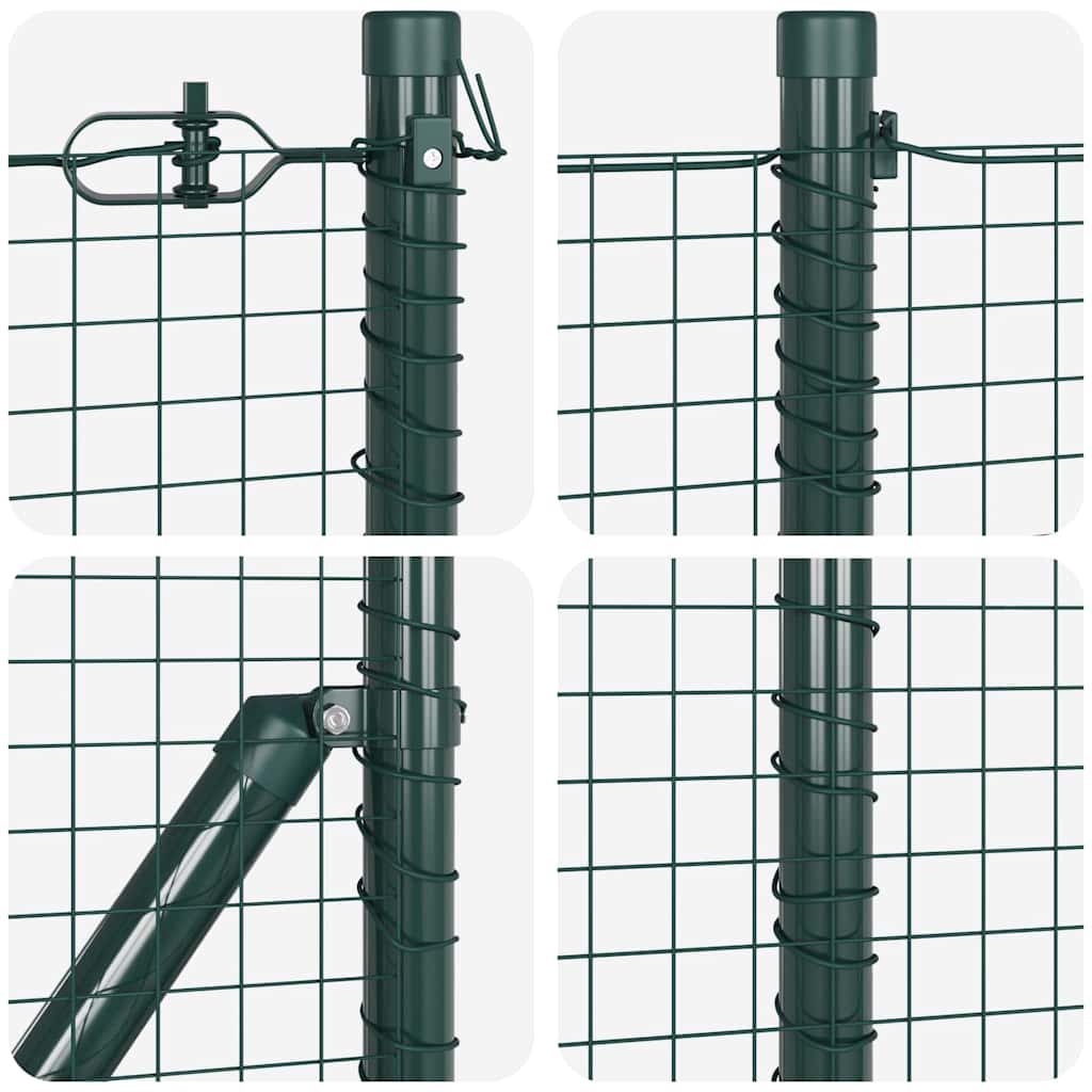 Welded Wire Fence Ground Fix 100 x 0.5 m PVC-Coated Steel Green