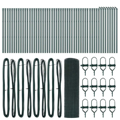 Welded Wire Fence Ground Fix 100 x 0.5 m PVC-Coated Steel Green