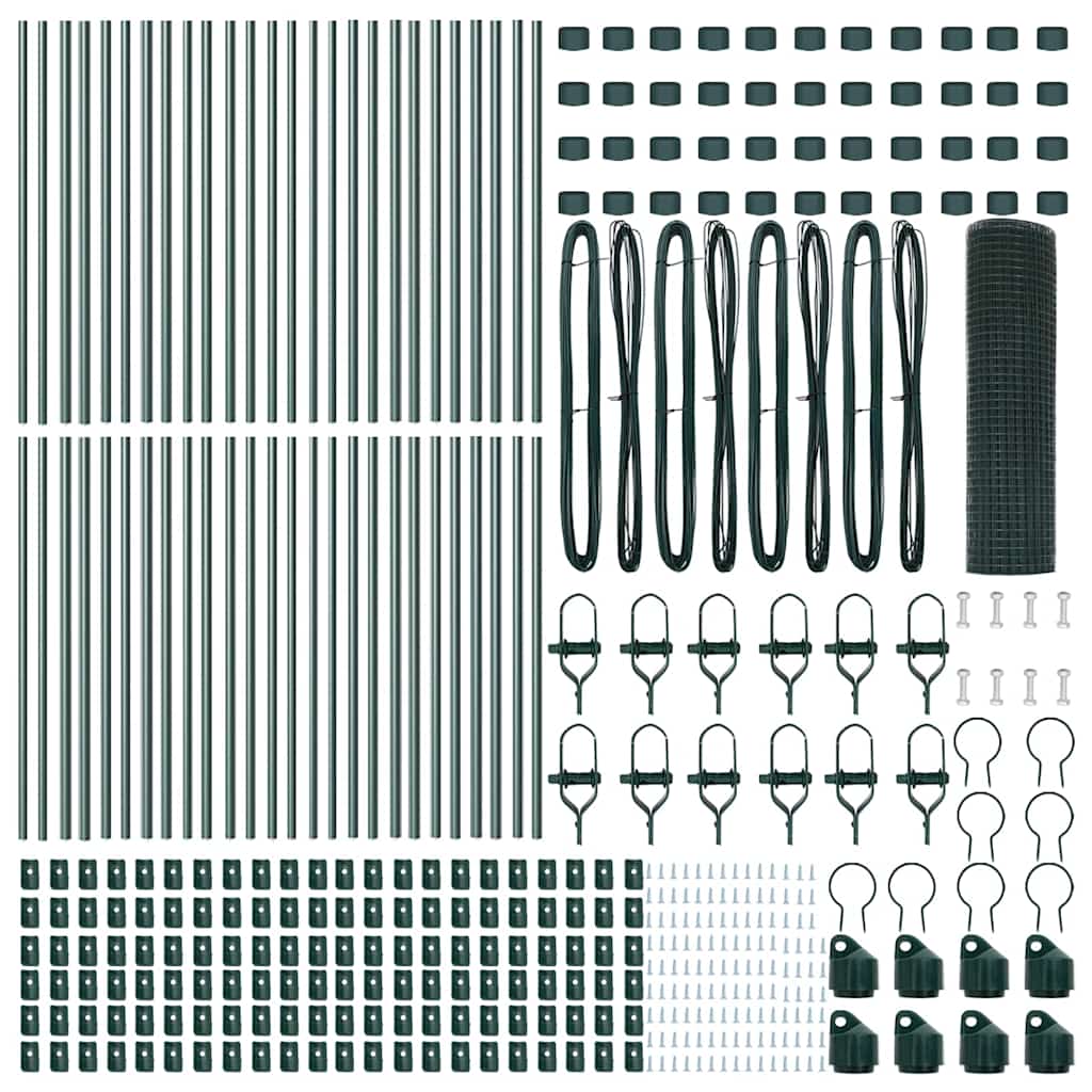 Welded Wire Fence Ground Fix 100 x 0.8 m PVC-Coated Steel Green