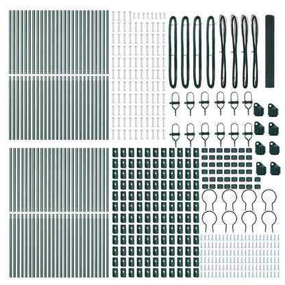 Welded Wire Fence Ground Fix 100 x 1 m PVC-Coated Steel Green