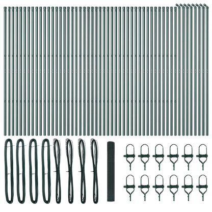 Welded Wire Fence Ground Fix 100 x 1 m PVC-Coated Steel Green