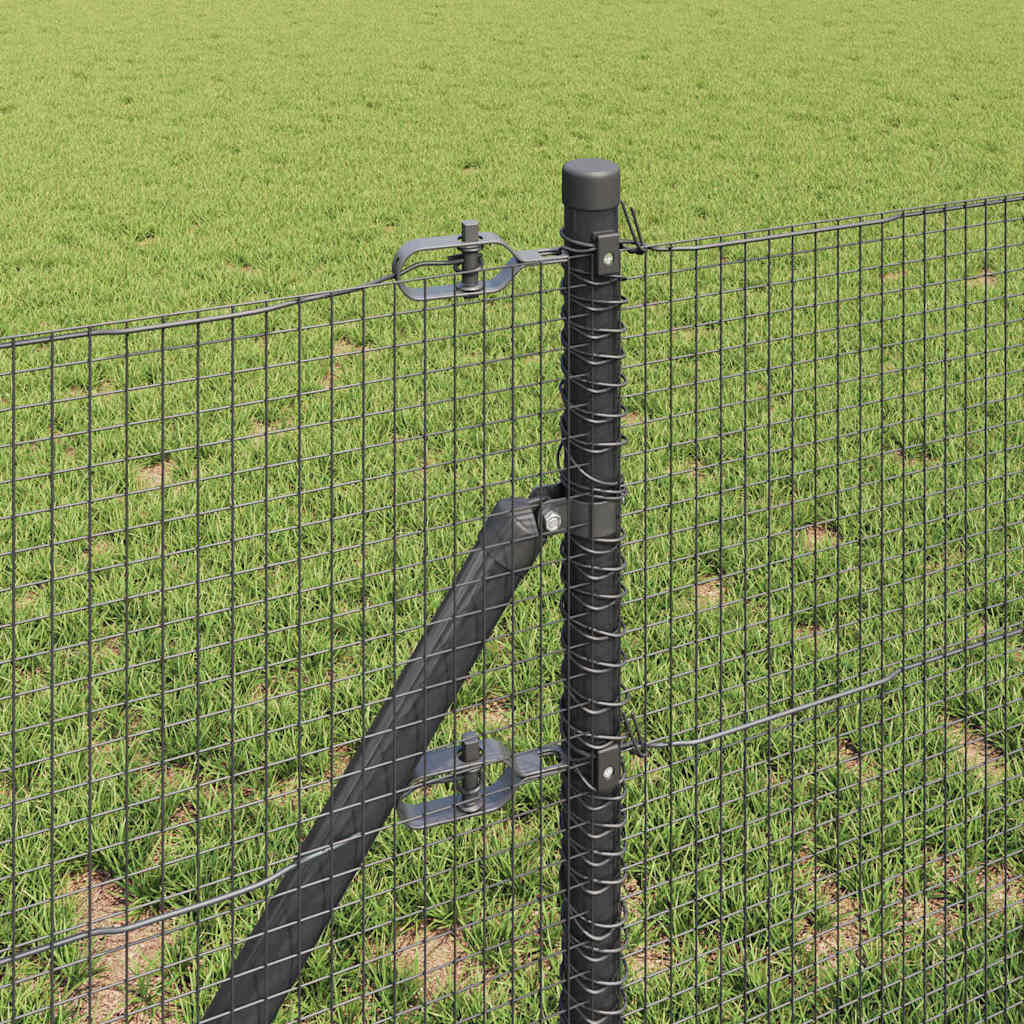 Welded Wire Fence Ground Fix 10 x 0.4 m PVC-Coated Steel Grey
