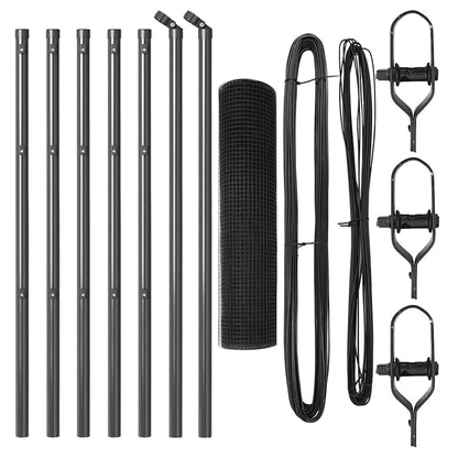 Welded Wire Fence Ground Fix 10 x 0.6 m PVC-Coated Steel Grey