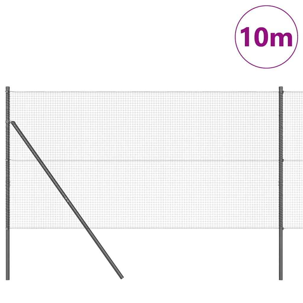 Welded Wire Fence Ground Fix 10 x 1 m PVC-Coated Steel Grey