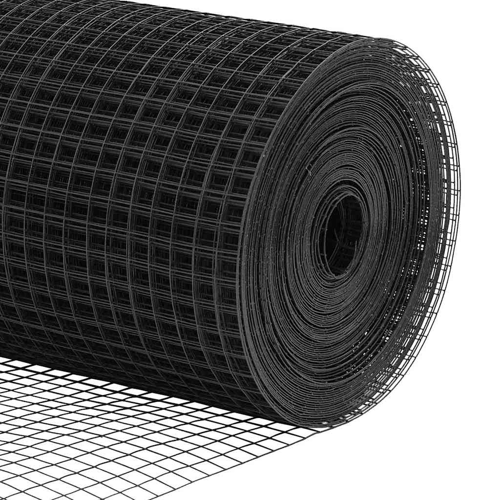 Welded Wire Fence Ground Fix 10 x 1.2 m PVC-Coated Steel Grey