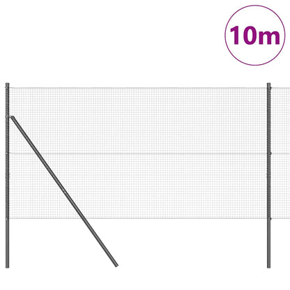 Welded Wire Fence Ground Fix 10 x 1.2 m PVC-Coated Steel Grey