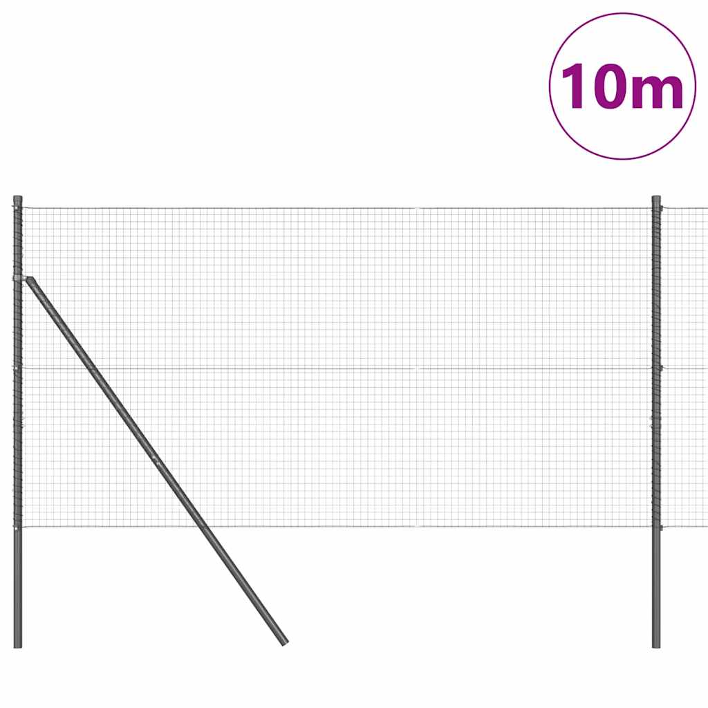 Welded Wire Fence Ground Fix 10 x 1.4 m PVC-Coated Steel Grey