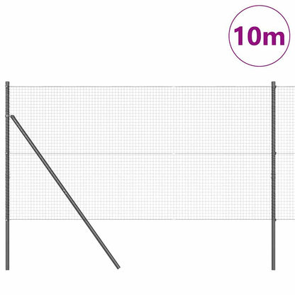 Welded Wire Fence Ground Fix 10 x 1.4 m PVC-Coated Steel Grey