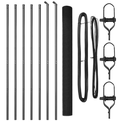 Welded Wire Fence Ground Fix 10 x 1.5 m PVC-Coated Steel Grey
