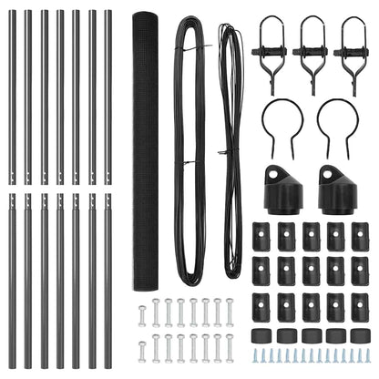 Welded Wire Fence Ground Fix 10 x 1.5 m PVC-Coated Steel Grey
