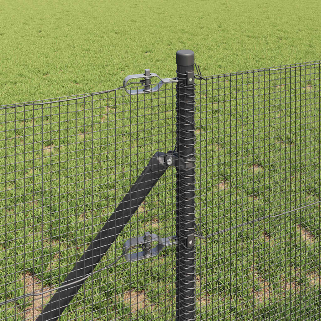 Welded Wire Fence Ground Fix 25 x 0.8 m PVC-Coated Steel Grey