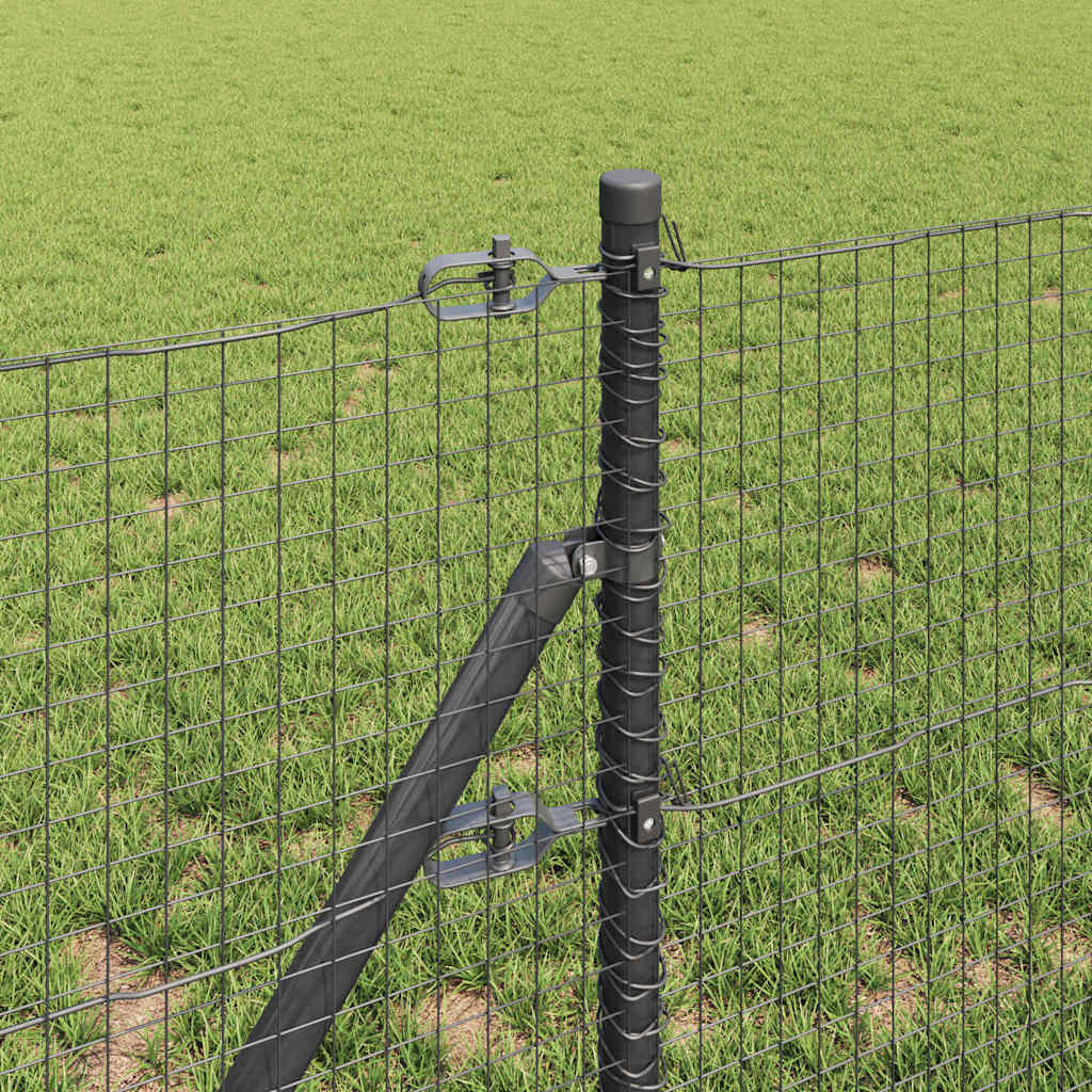 Welded Wire Fence Ground Fix 25 x 0.8 m PVC-Coated Steel Grey