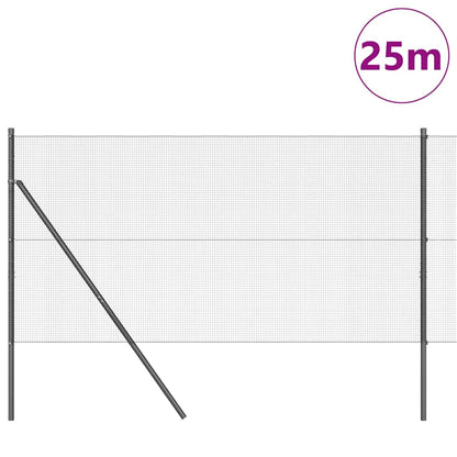 Welded Wire Fence Ground Fix 25 x 1 m PVC-Coated Steel Grey