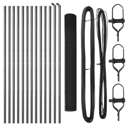 Welded Wire Fence Ground Fix 25 x 1.4 m PVC-Coated Steel Grey