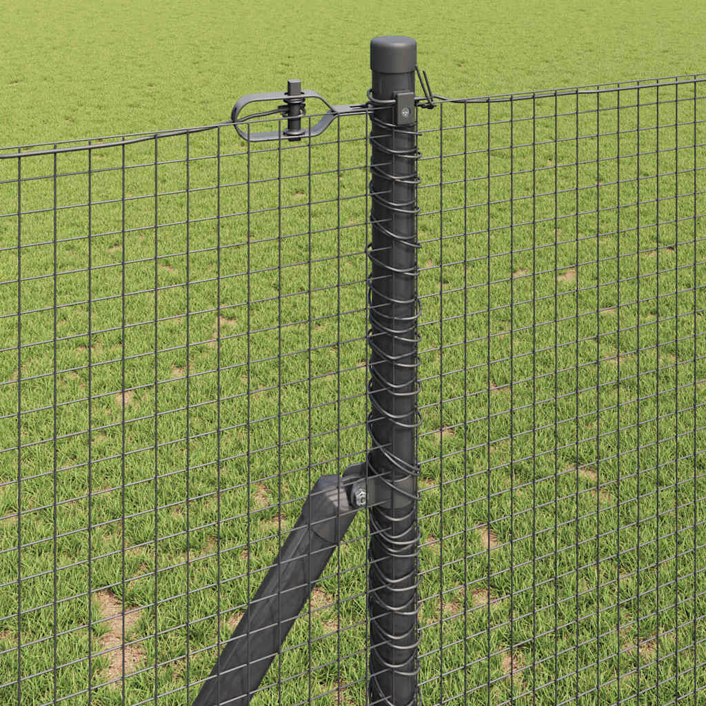 Welded Wire Fence Ground Fix 25 x 1.4 m PVC-Coated Steel Grey