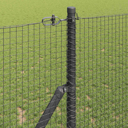 Welded Wire Fence Ground Fix 25 x 1.4 m PVC-Coated Steel Grey
