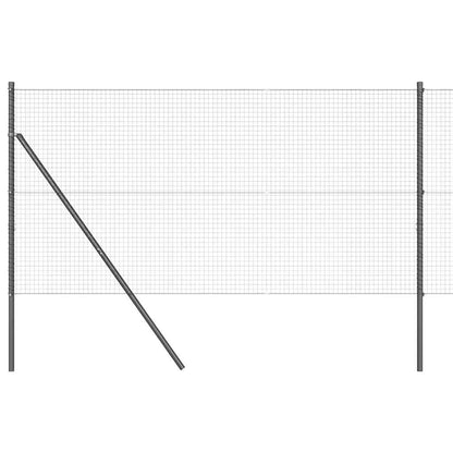 Welded Wire Fence Ground Fix 25 x 1.4 m PVC-Coated Steel Grey