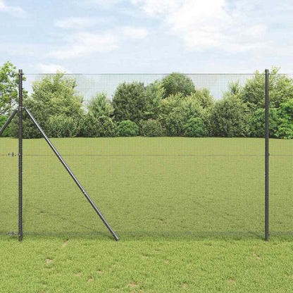 Welded Wire Fence Ground Fix 25 x 1.5 m PVC-Coated Steel Grey