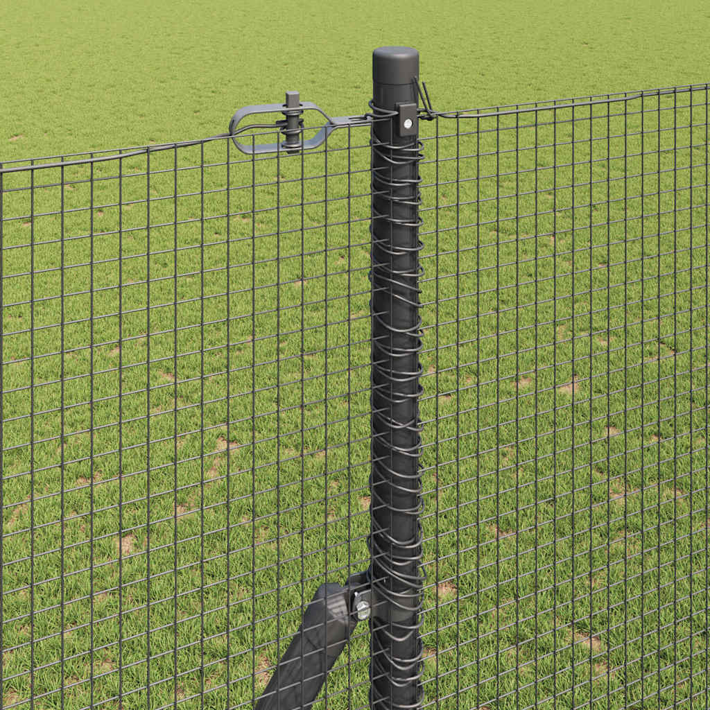 Welded Wire Fence Ground Fix 25 x 1.5 m PVC-Coated Steel Grey