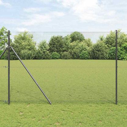 Welded Wire Fence Ground Fix 25 x 1.5 m PVC-Coated Steel Grey