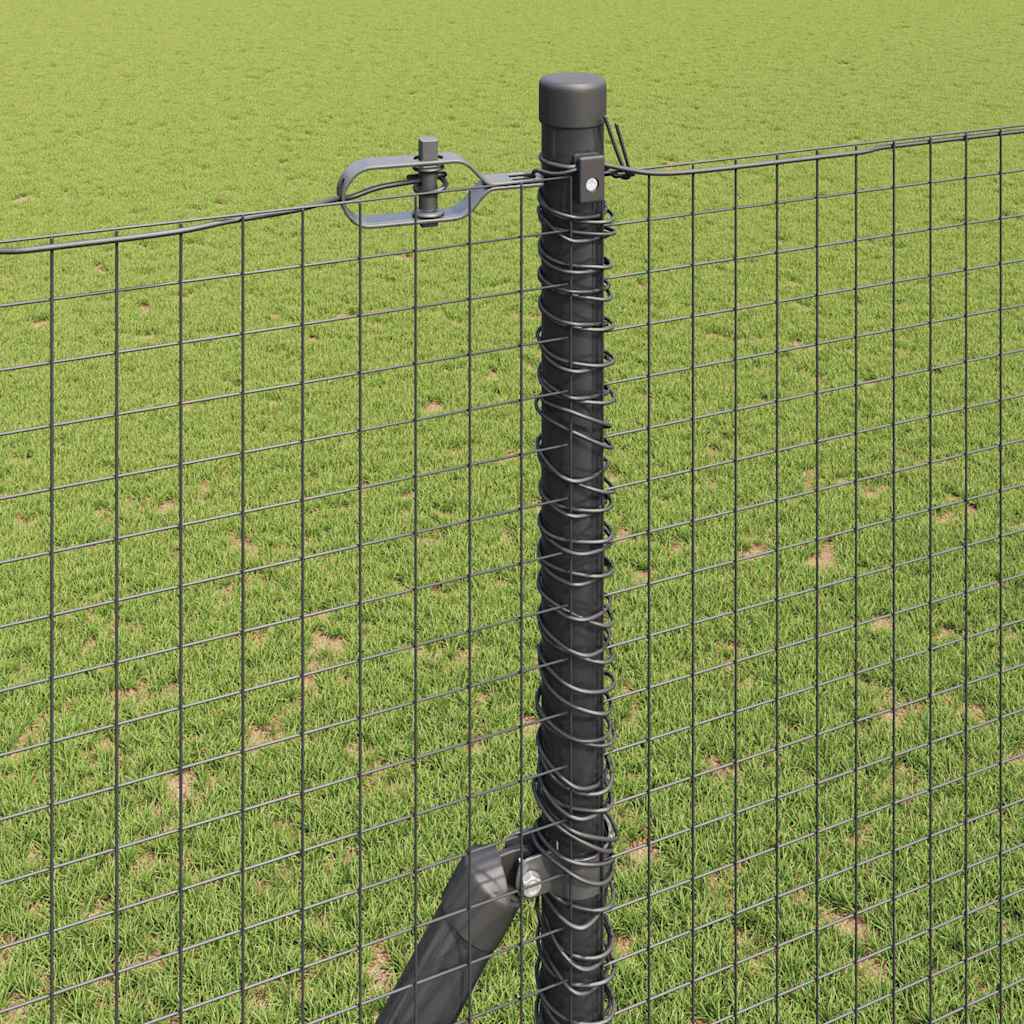 Welded Wire Fence Ground Fix 25 x 1.5 m PVC-Coated Steel Grey