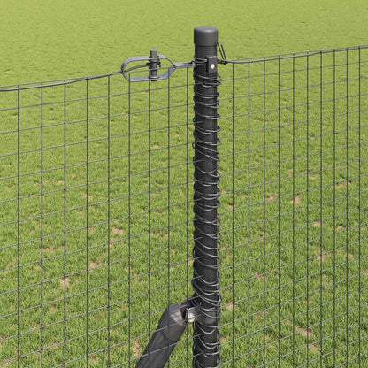 Welded Wire Fence Ground Fix 25 x 1.5 m PVC-Coated Steel Grey
