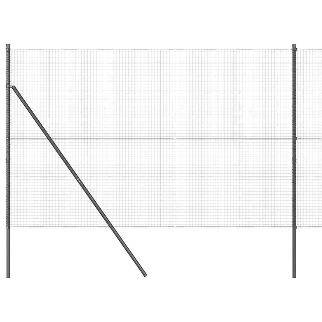 Welded Wire Fence Ground Fix 25 x 1.5 m PVC-Coated Steel Grey