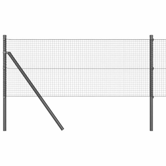 Welded Wire Fence Ground Fix 50 x 0.4 m PVC-Coated Steel Grey