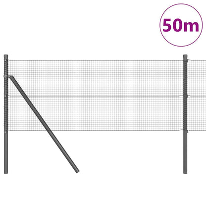 Welded Wire Fence Ground Fix 50 x 0.5 m PVC-Coated Steel Grey