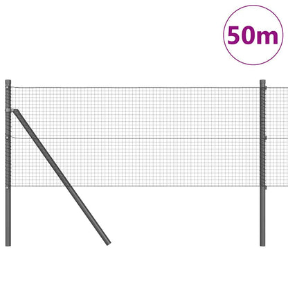 Welded Wire Fence Ground Fix 50 x 0.6 m PVC-Coated Steel Grey