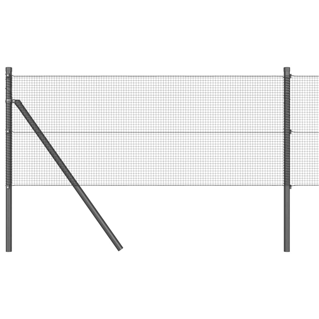 Welded Wire Fence Ground Fix 50 x 0.8 m PVC-Coated Steel Grey