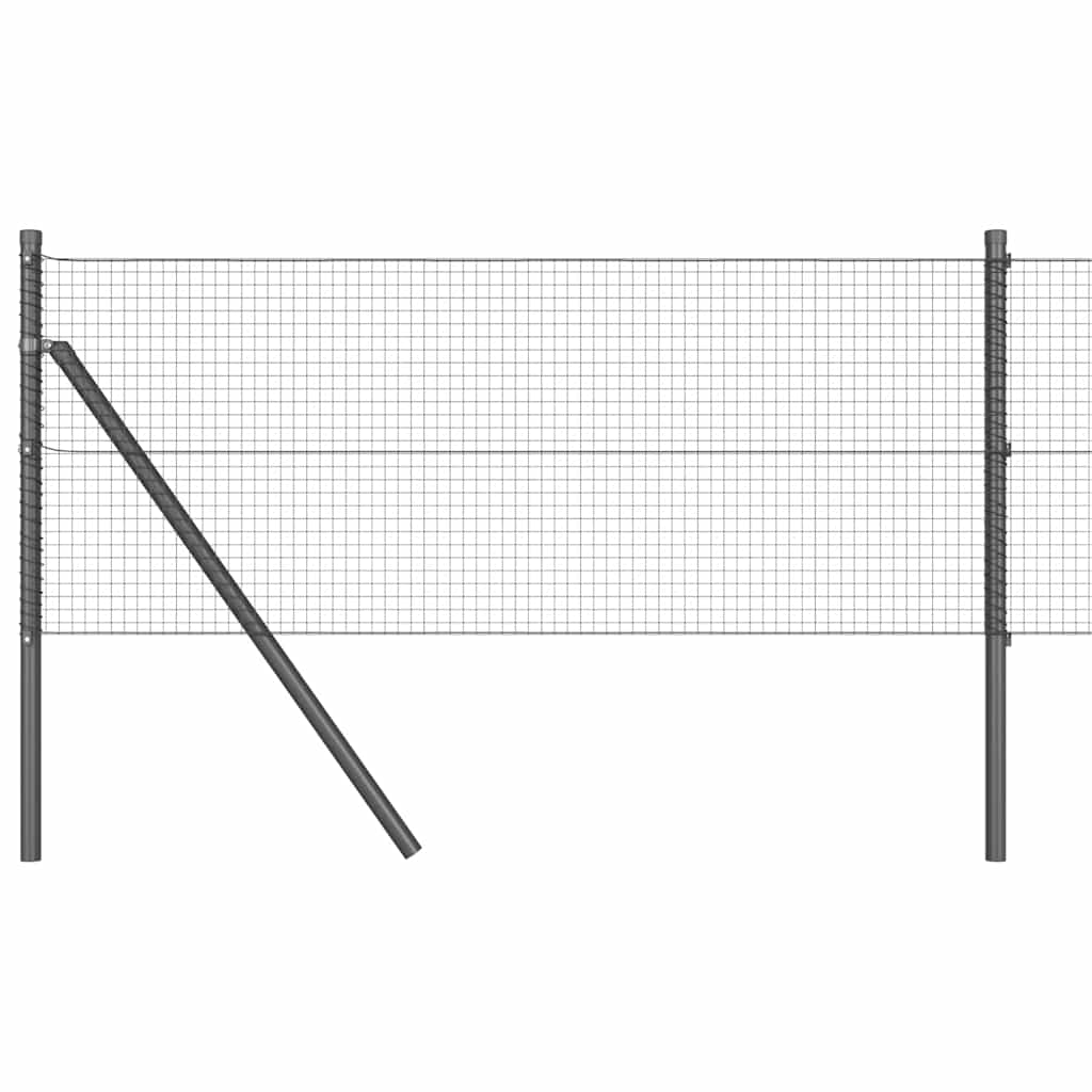 Welded Wire Fence Ground Fix 50 x 0.8 m PVC-Coated Steel Grey