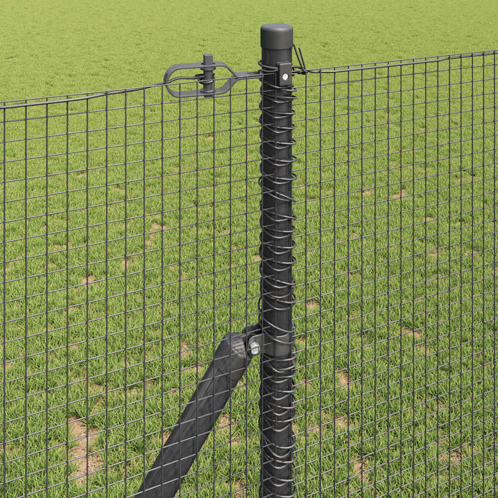 Welded Wire Fence Ground Fix 50 x 1 m PVC-Coated Steel Grey