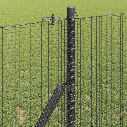 Welded Wire Fence Ground Fix 50 x 1.2 m PVC-Coated Steel Grey