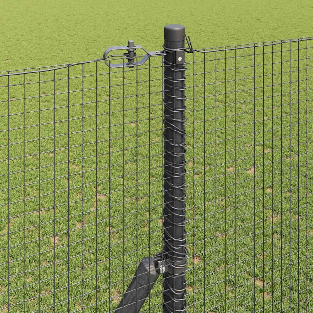 Welded Wire Fence Ground Fix 50 x 1.4 m PVC-Coated Steel Grey