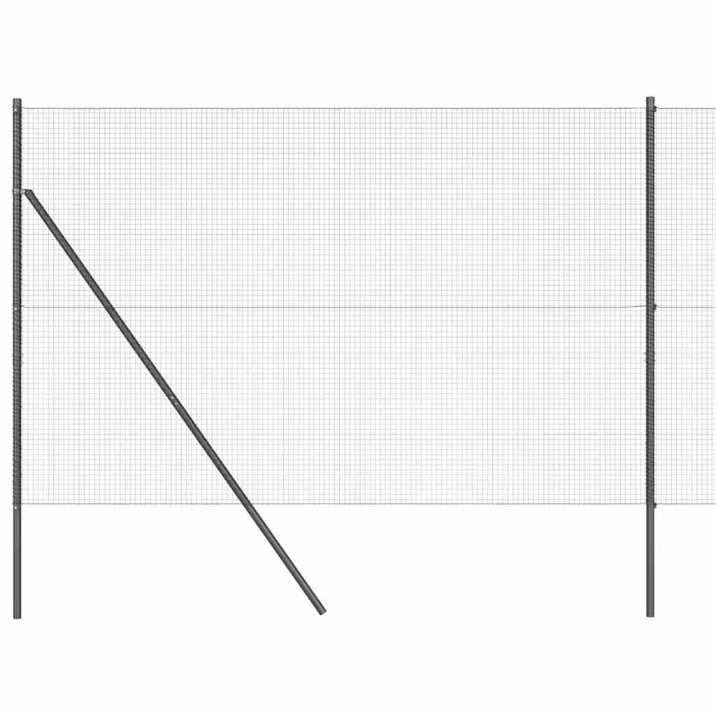 Welded Wire Fence Ground Fix 50 x 1.4 m PVC-Coated Steel Grey