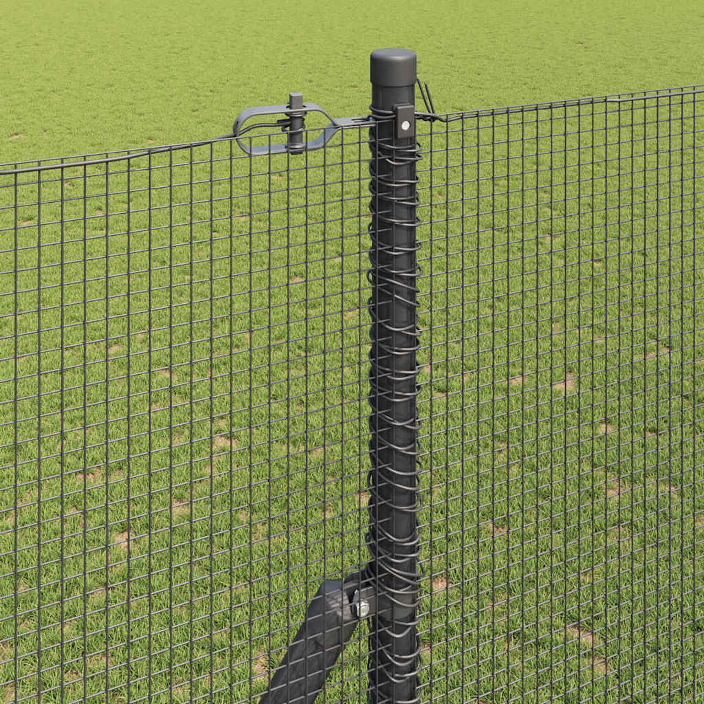 Welded Wire Fence Ground Fix 50 x 1.5 m PVC-Coated Steel Grey