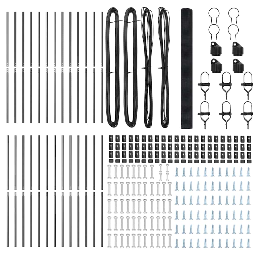 Welded Wire Fence Ground Fix 50 x 1.5 m PVC-Coated Steel Grey