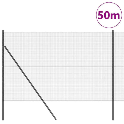 Welded Wire Fence Ground Fix 50 x 1.5 m PVC-Coated Steel Grey