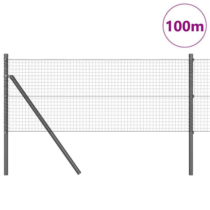 Welded Wire Fence Ground Fix 100 x 0.5 m PVC-Coated Steel Grey