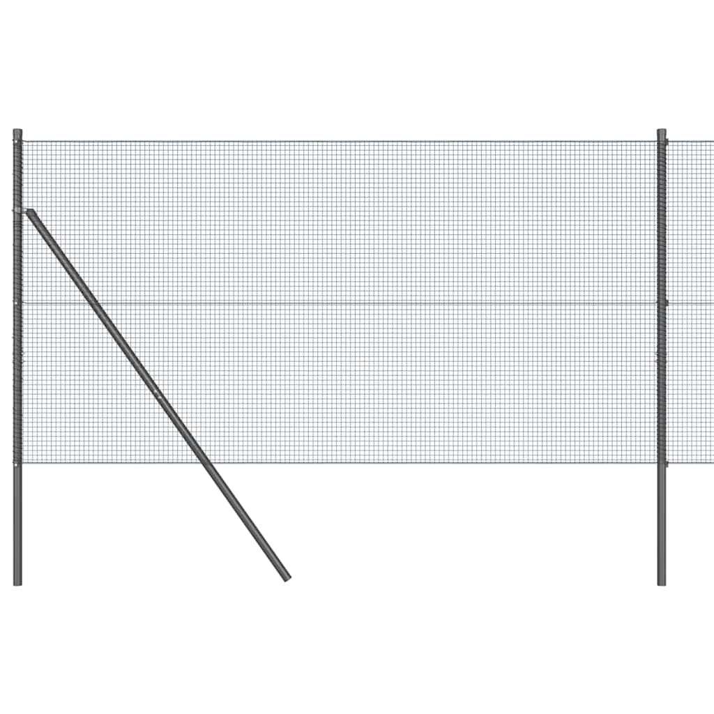 Welded Wire Fence Ground Fix 100 x 1 m PVC-Coated Steel Grey