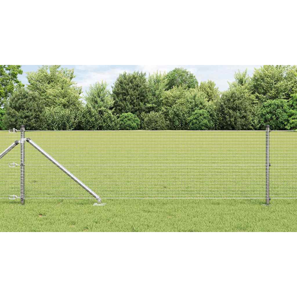 Welded Wire Fence with Spikes Steel Silver Mesh