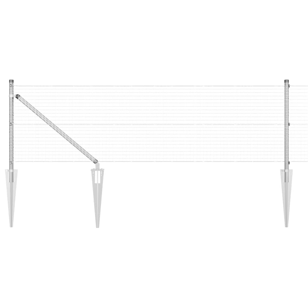Welded Wire Fence with Spikes 10 x 0.5 m Galvanised Steel Mesh