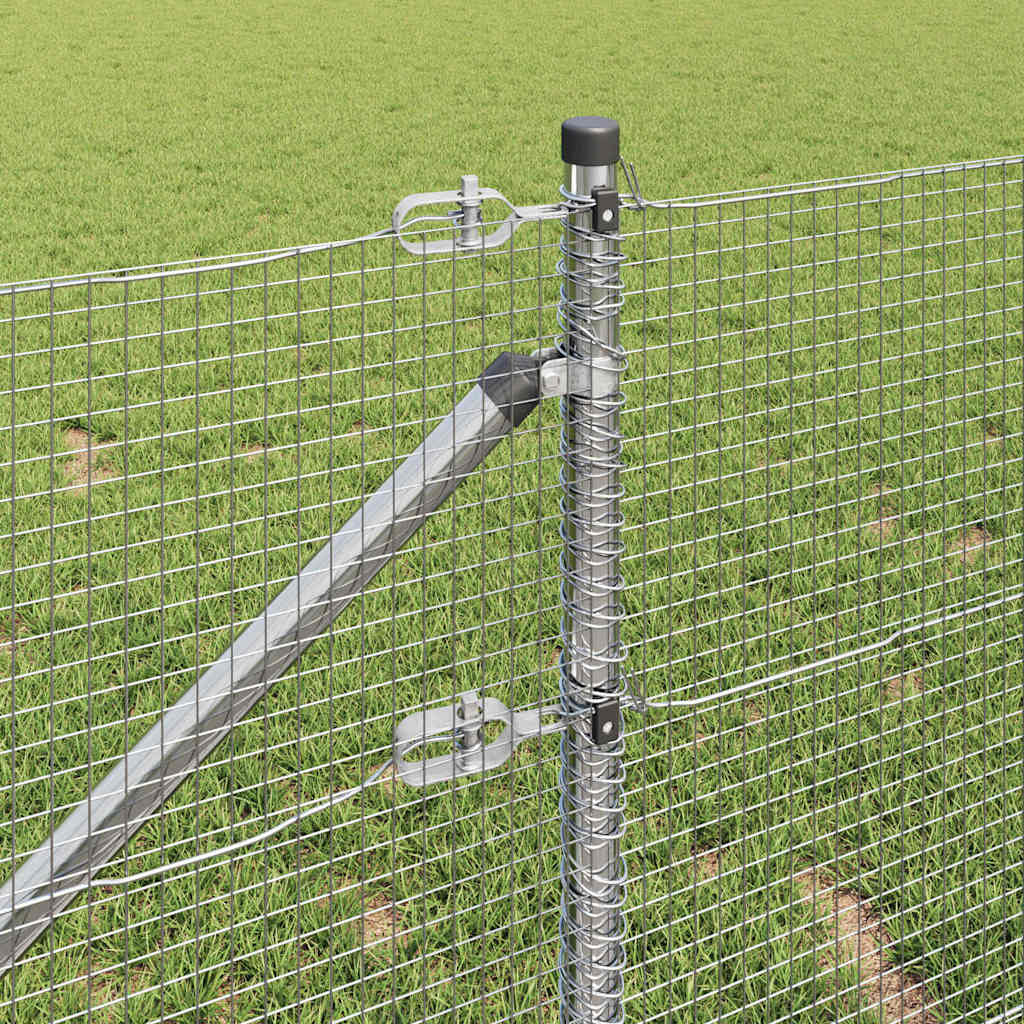 Welded Wire Fence with Spikes 10 x 1 m Galvanised Steel Silver