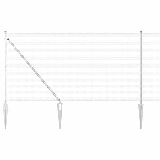 Welded Wire Fence with Spikes 10 x 1 m Galvanised Steel Silver