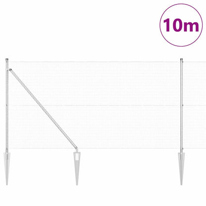 Welded Wire Fence with Spikes 10 x 1 m Galvanised Steel Silver