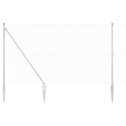 Welded Wire Fence with Spikes 10 x 1.5 m Galvanised Steel Mesh